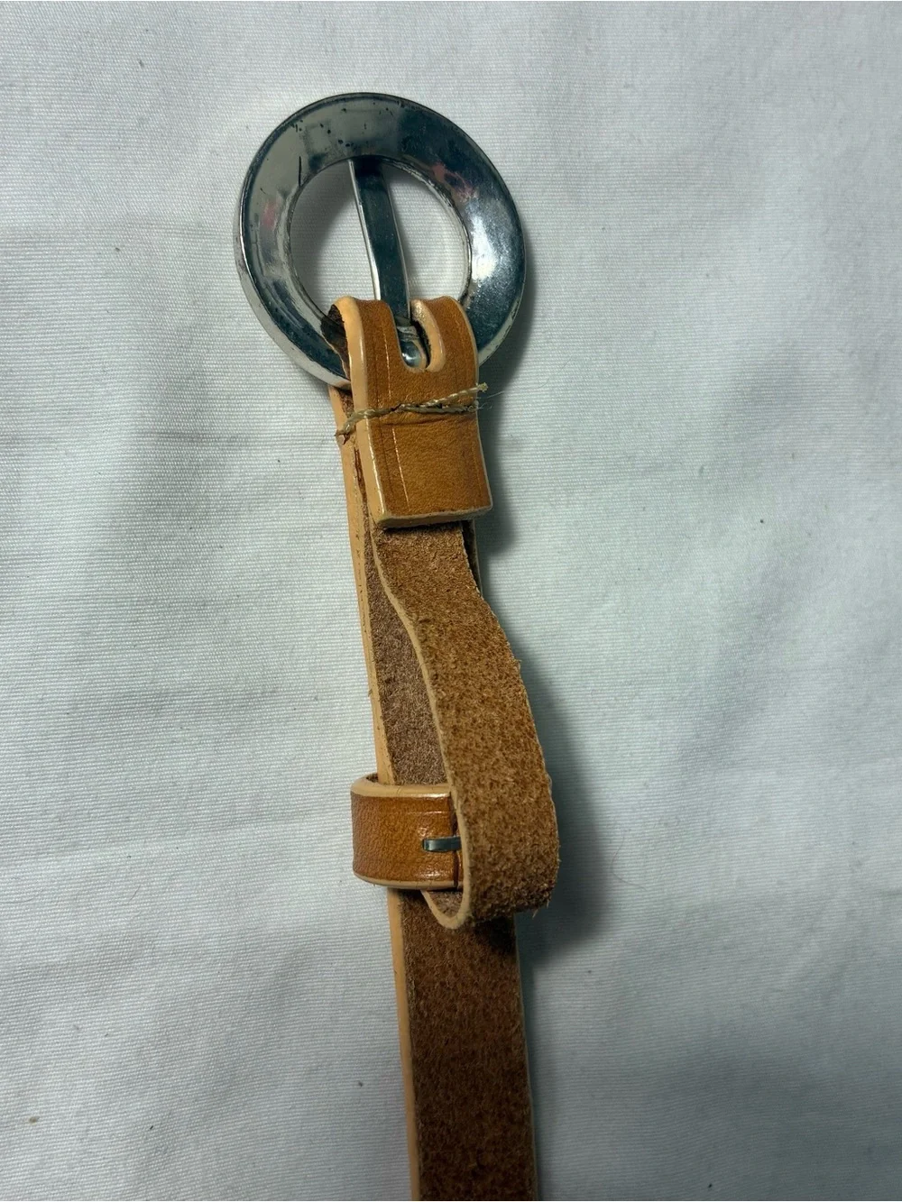 Anne 2 Klein Women's Belt Sz S tan genuine Italian calfskin 39” long .5” wide